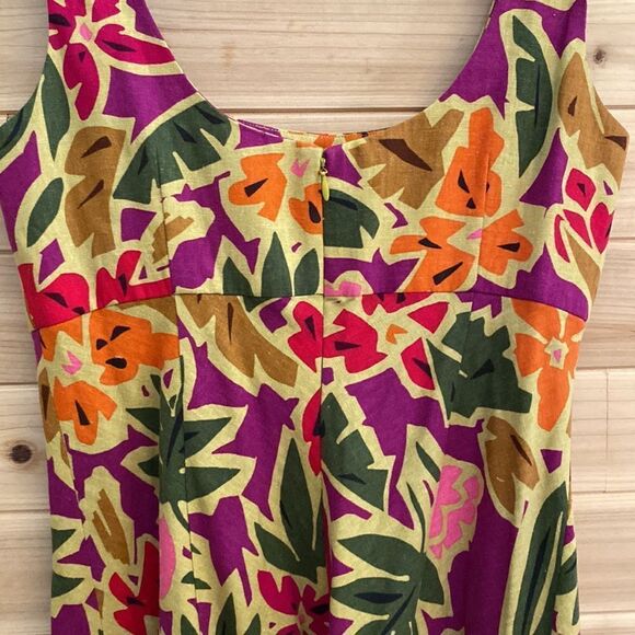 NWT Vintage Talbots Size 6 Linen Rayon Blend Floral Tank Dress Deadstock - Picture 8 of 14